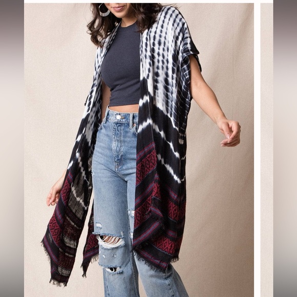 Angie Tie Dye Kimono Wrap One Size - Picture 1 of 7